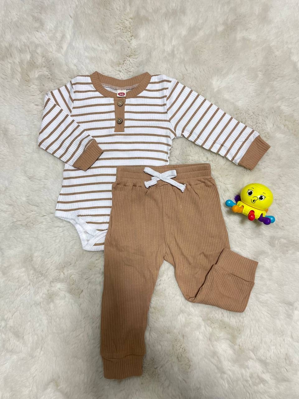 Striped Bodysuit & Jogger Set