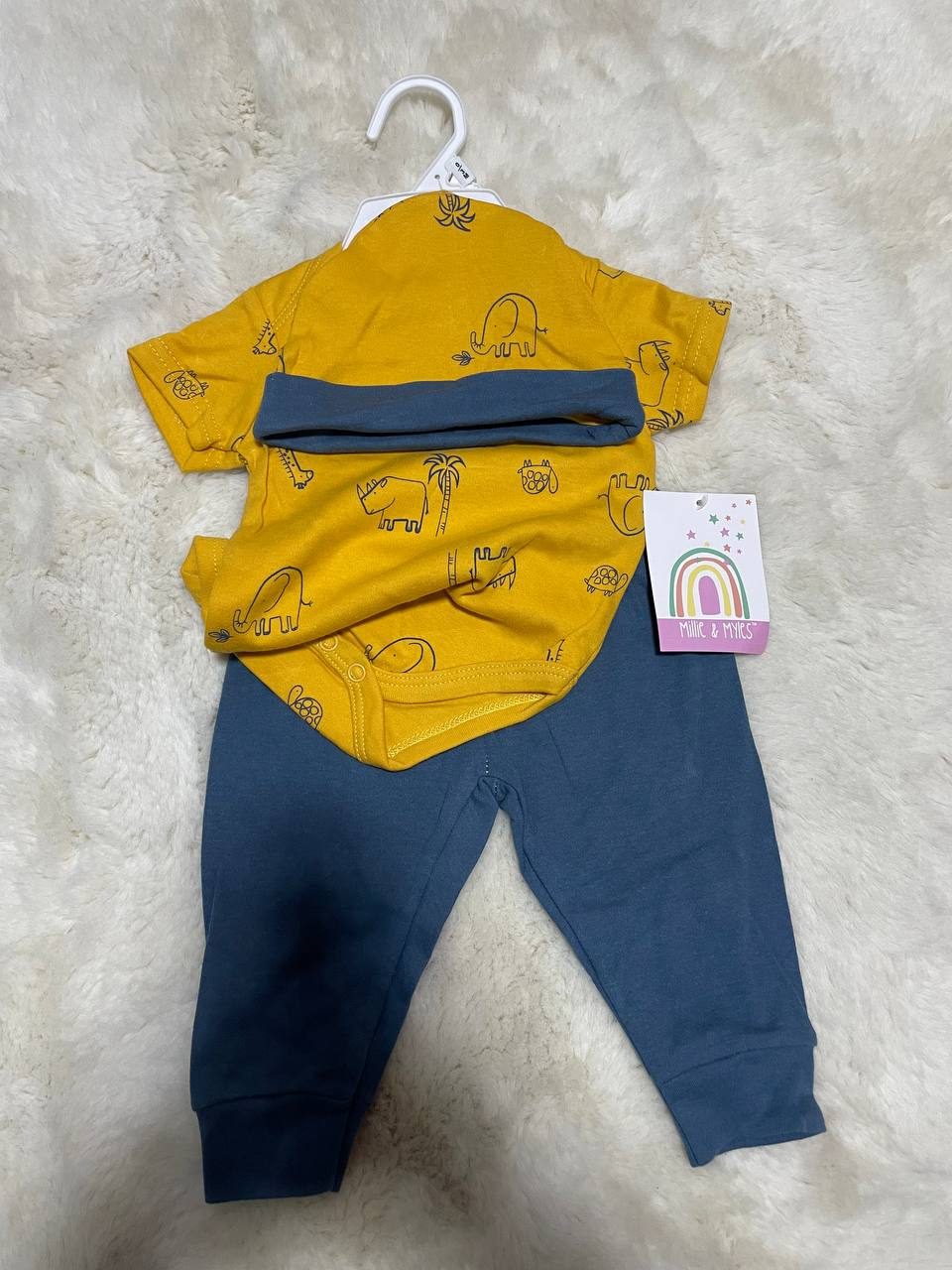 Giraffe Bodysuit, Pants & Hat Set