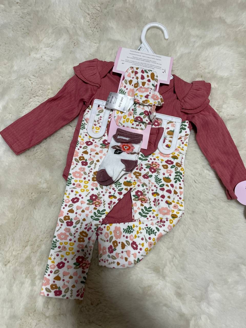 Floral Ruffle 3-Piece Set