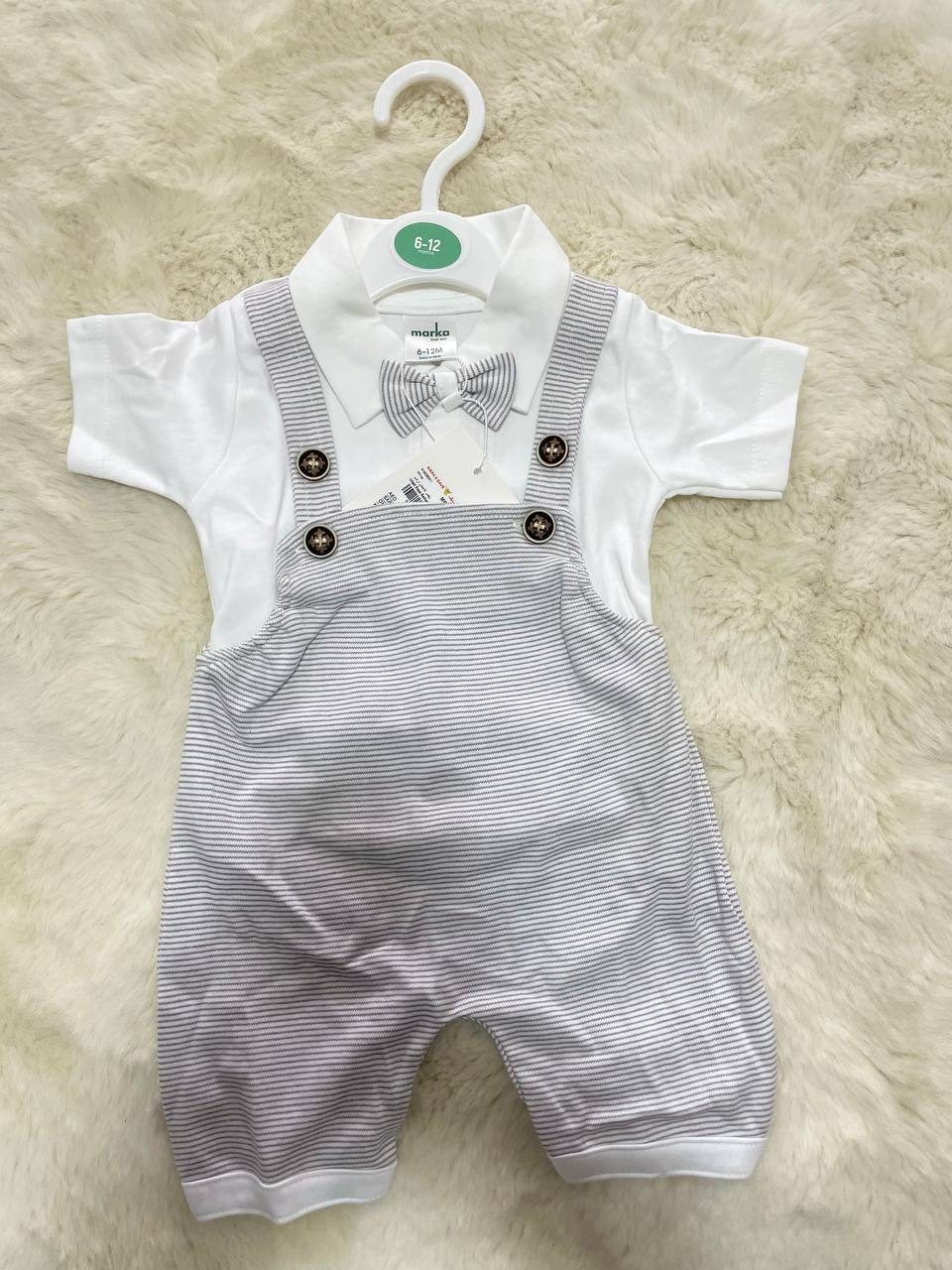 Bow Tie Suspender Romper