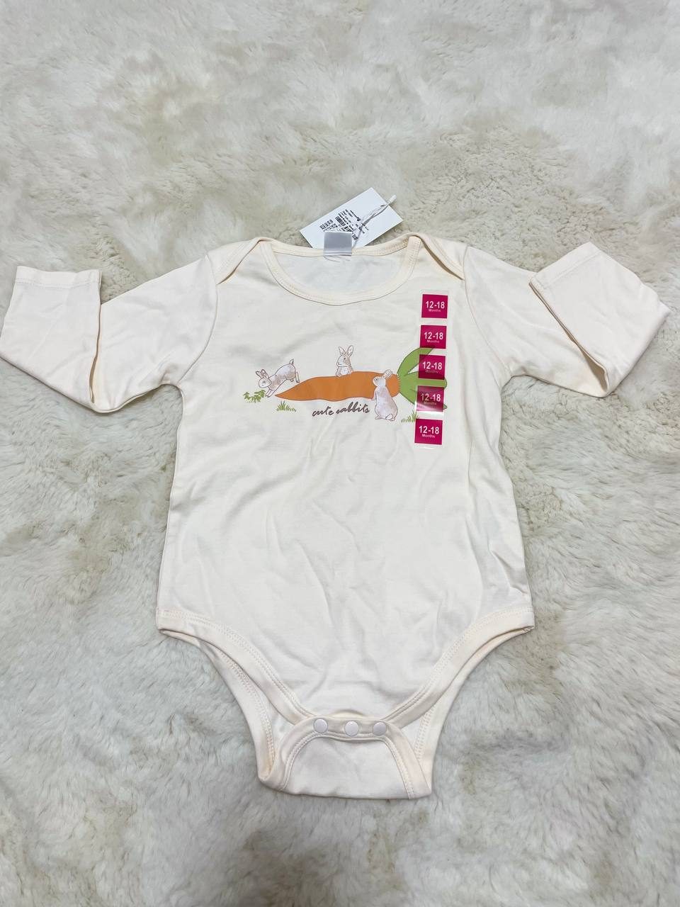 Carrot Print Long-Sleeve Bodysuit